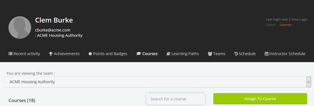 Courses Assign Courses To Users Team Leaders can assign individual courses to their agency s users, but only if the course has been assigned to the Team Leader as well.