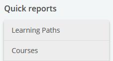 Follow these instructions to create and schedule a pre-defined report. This example uses the Courses report. 1 Select the Reports menu, then select Courses in the Quick reports panel on the right.