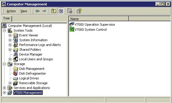 V7000 Operator's Guide 3.4 Use Computer Management 3.4.1 Overview Computer Management is a Microsoft Management Console used to manage local or remote computers.