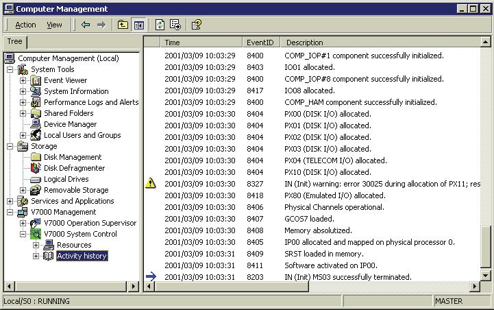 V7000 Operator's Guide When you select V7000 Management, in the console tree, you interact with the remote V7000 Virtual Machine.