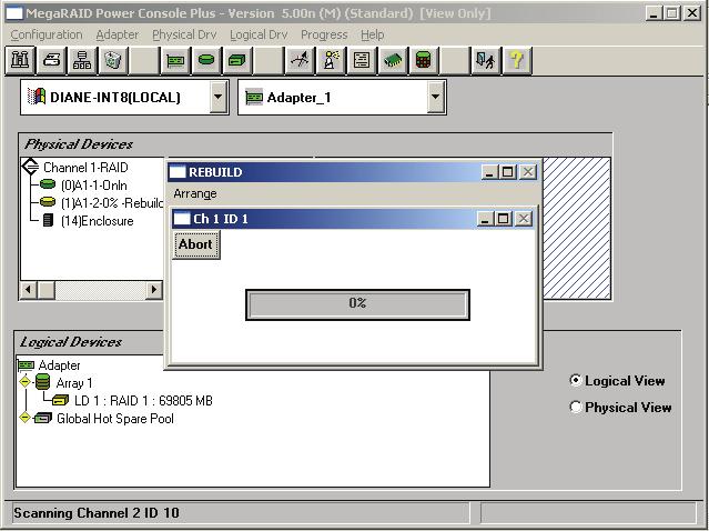 V7000 Operator's Guide Figure 5-42 Start of disks resynchronisation The