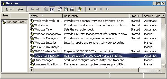 How to and Check Lists 6.2.3 How to Check the V7000 Services Status To open Services: 1. Click Start. 2. Point to Settings. 3. Click Control Panel. 4. Double-click Administrative Tools. 5.