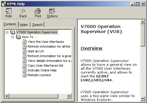 User Interfaces Description 4. V7000 Operation Supervisor book is opened: Figure 3-51. V7000 Operation Supervisor Book 3.2.6 How to Start a LN 1.