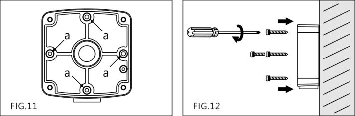 Install the Camera with a Junction Box (Optional) A. Choose a desired position for the junction box, and secure the truss head screws enclosed in the box to the holes marked as a (FIG.