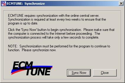 After entering the ECMTUNE product serial number, click the Ok button. To cancel out of the registration process, click the Cancel button. 5.1.
