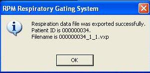 On the RPM Computer click OK to New Export Step Verification.