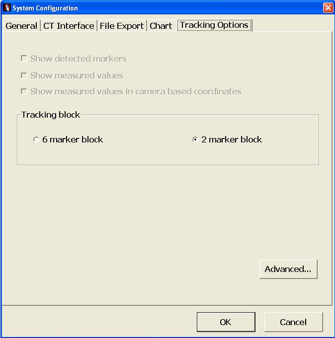 Tracking Options Tab Note Options to be determined at installation by the field engineer (refer to the Varian manual for more information). 1.