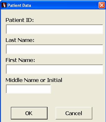 4. Complete the Patient Data Form, to match the CT scanner patient