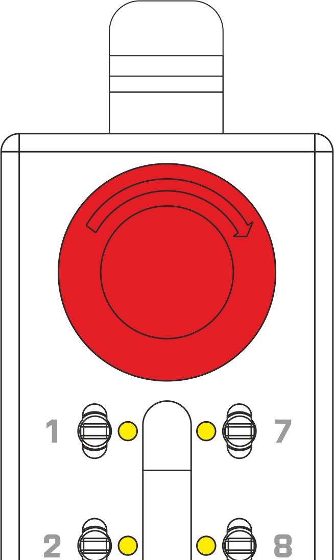 Wireless remote: Antenna E-STOP button Protection of switches Direction