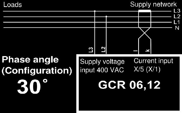 If the regulator is not connected according to this connection diagram, then it is necessary to make angle correction by displacement of measuring current and voltage.