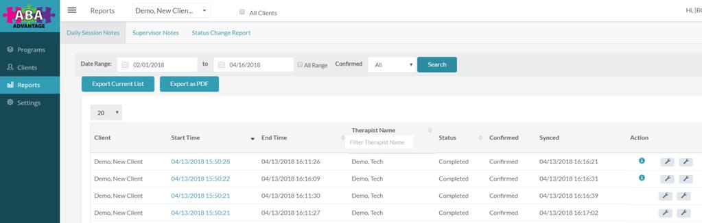 Status Change Report Exports to excel any clients whose status has changed, i.e. from lead to active along with date timestamp within the date range selected.