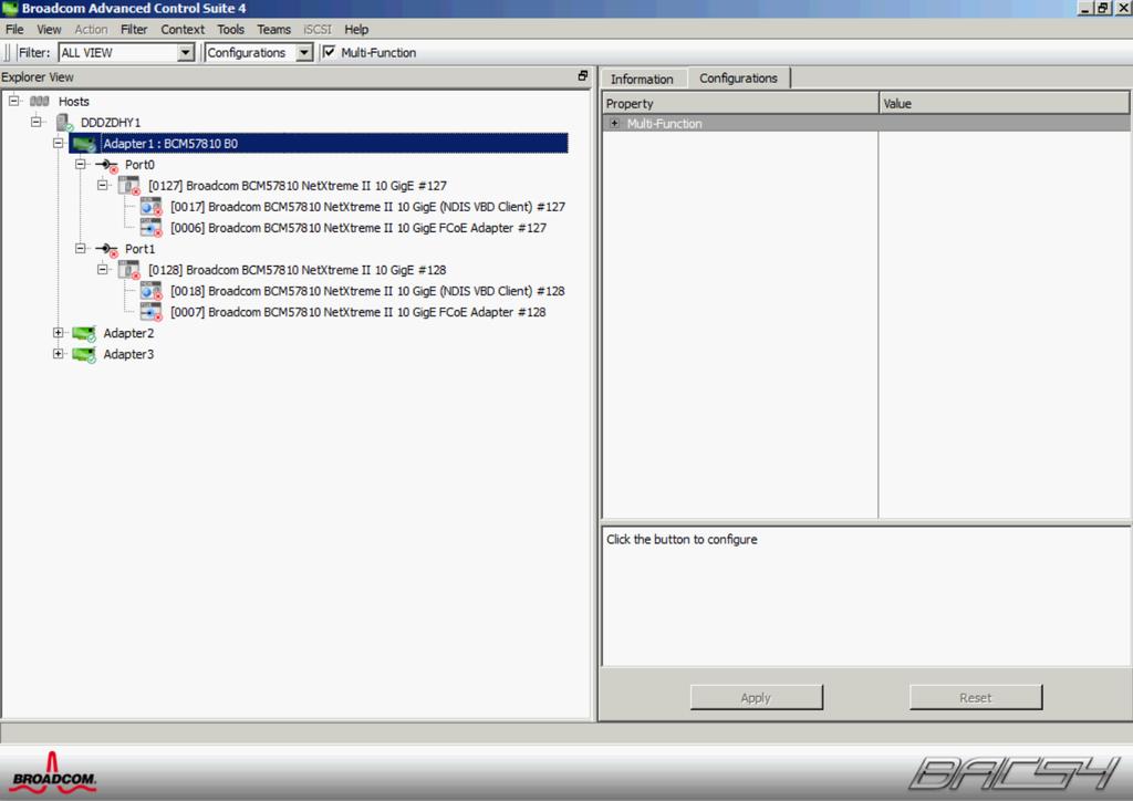 Figure 10 Windows Server 2008 R2 Enterprise detects Broadcom 57810 FCoE Adapter Figure 11 Broadcom 57810 CNA configured for FCoE Since the respective FCoE
