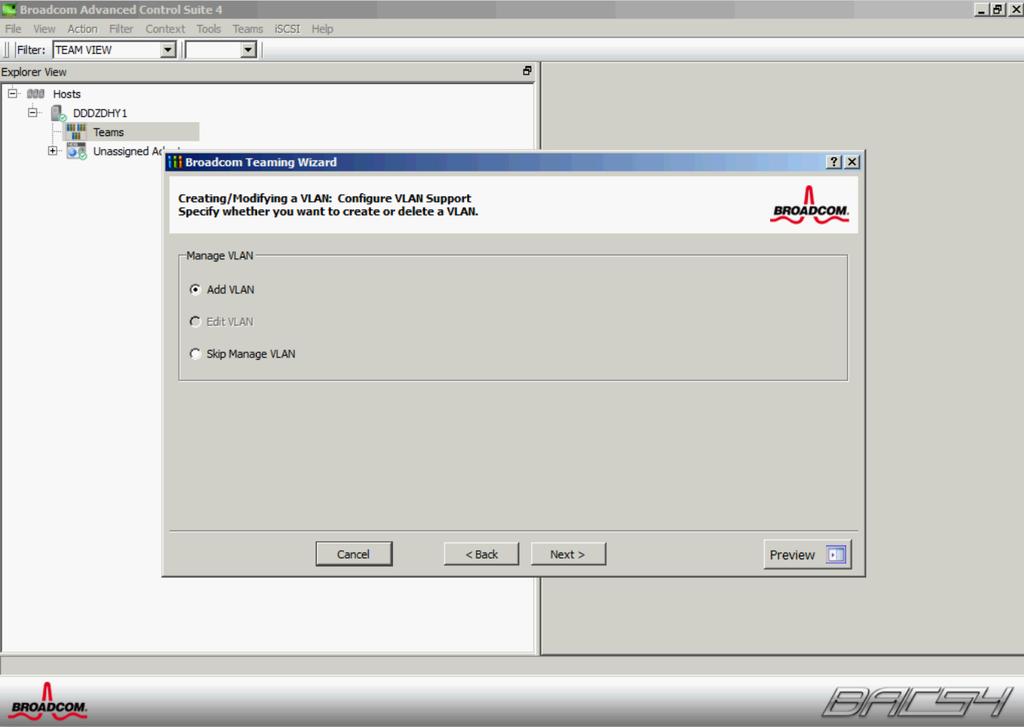 13. Select the Add VLAN option (Figure 19) and click Next.