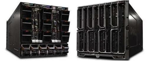 2 Dell PowerEdge M1000e Overview The PowerEdge M1000e Modular Server Enclosure solution supports up to (32) server modules, and (6) network I/O modules.