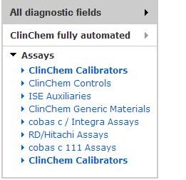 A Diagnostic field B Selected system / assay C Systems / assays within diagnostic field To browse other diagnostic