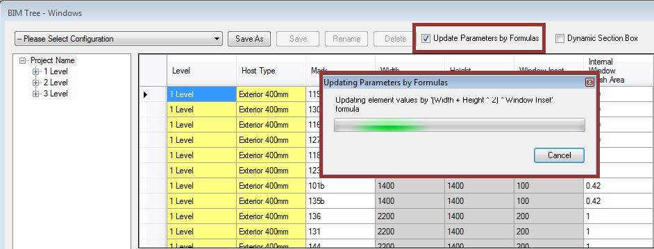 Calculate Value BIM Tree remembers formulas and the values can be automatically recalculated with Update Parameters by Formulas : Such formulas