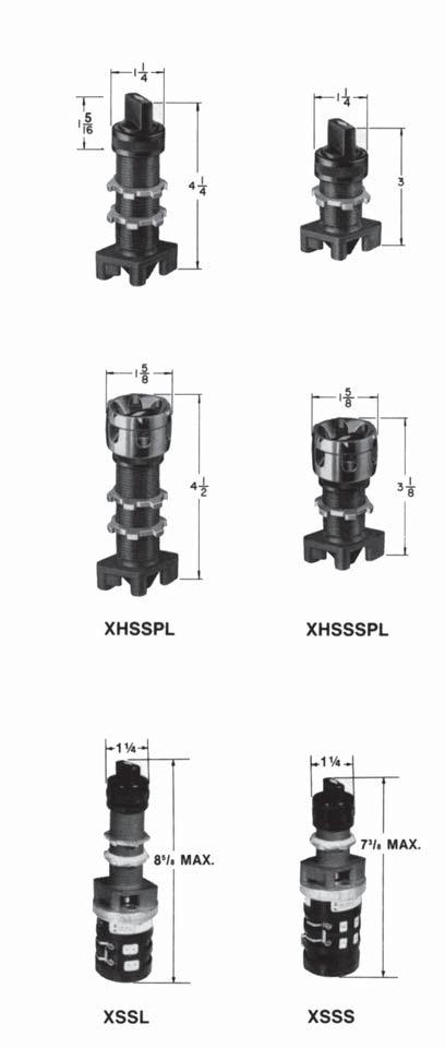 AND DUST-TIGHT SELECTOR SWITCHES SELECTOR SWITCHES Selector Switch Operators NEMA 3, 4, 7 & 9 XHSS XHSSS Die cast aluminum alloy. The barrels are all ¾ NPSM thread.