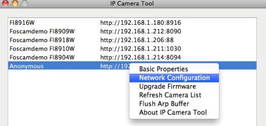 2) Change the default http no.80 to another one like 88, or 85 etc. How to assign a different HTTP Port No. and fixed the LAN IP of the camera by the IP Camera Tool?