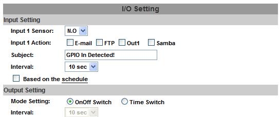 6.4.3 I/O Setting The ICA-HM316 supports 1 input/ 1 output.