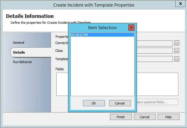 12) Double-click Create Incident with Template. 13) The Create Incident with Template Properties will open. Select the Details tab.