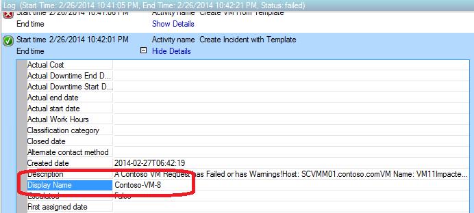 9) Expand Show Details for Create Incident with Template.
