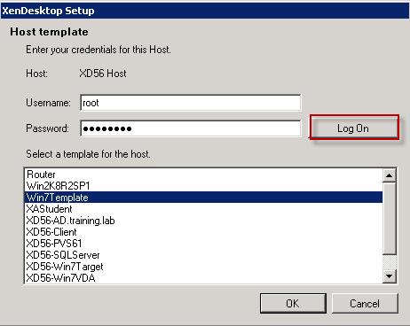 Type the password for your XenServer and click Log