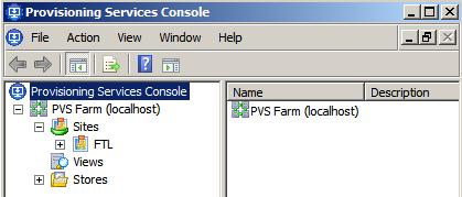 Preparation of Provisioning Services vdisk 3 The Farm node is displayed. 4 Expand the Provisioning Services Farm node and select vdisk Pool.