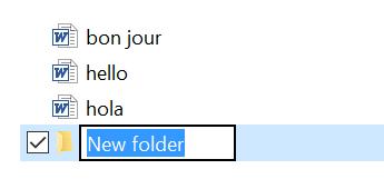 NOTE: You can change the order by clicking on the appropriate category. For example, if you wanted it sorted by date, click Date modified. You can add folders to help keep you organized.