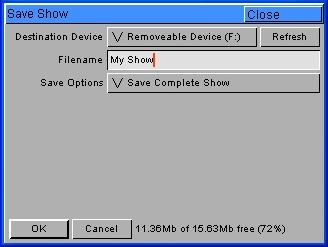 8. Saving Shows The Frog 2 desk will save the show automatically to its internal memory at regular intervals.