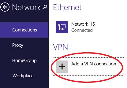 Select Manage virtual private networks. Windows 8.