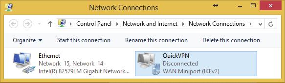 Section 5 - Quick VPN Click the Start button and type view network connections. Select View network connections.