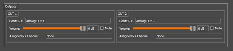 8.2 undx2io+ Outputs 8.2.1 Dante RX Channel Name This text field reports the Dante receive channel name shown on the Dante network for corresponding analog output channel.