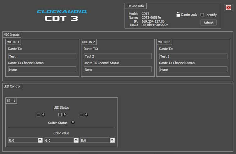 20 Clockaudio CDT3 Configuration The configuration software for the Clockaudio CDT-10