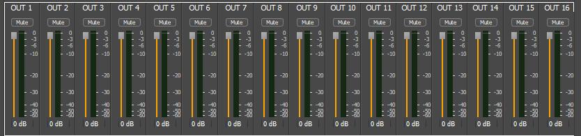 24.6 Output Controls The 16 outputs have the following control options available per channel: o Mute o Output Level Control 24.6.1 Channel Mute Each output has its own mute.