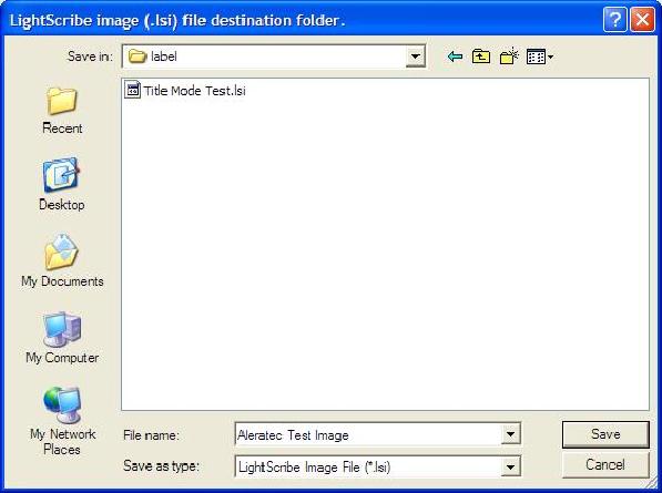 Using the LightScribe Labeling Software - continued A menu will appear prompting you to save your file.