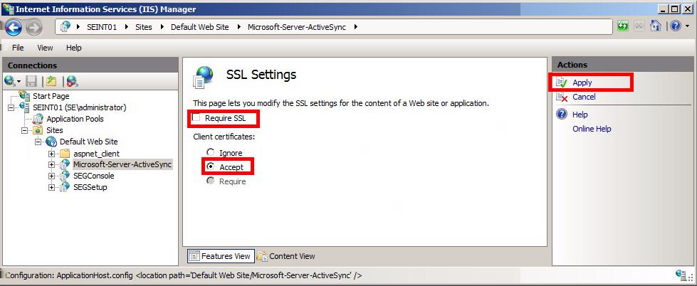 to configure SSL.