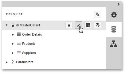 Master-Detail Relation Editor When a data source contains two or more queries, clicking the Editor.