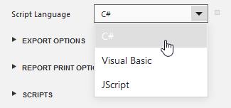 Script Editor The Script Editor allows end-users to write code for specific event handlers in the End-User Report Designer to adjust the behavior of report controls, bands, or a report itself.