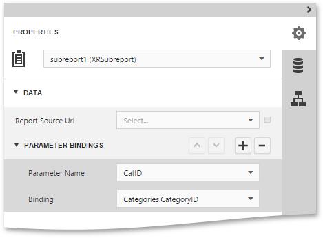 To do this, select the subreport, expand the Data category on the Properties Panel, select the Parameter Bindings section and add a new parameter binding.