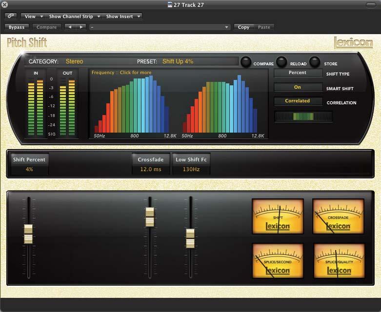Storing and Managing Presets When you load a Lexicon plug-in, the overall appearance may be something like this: 10 You will notice that the Lexicon plug-in (with the gold border) is embedded within