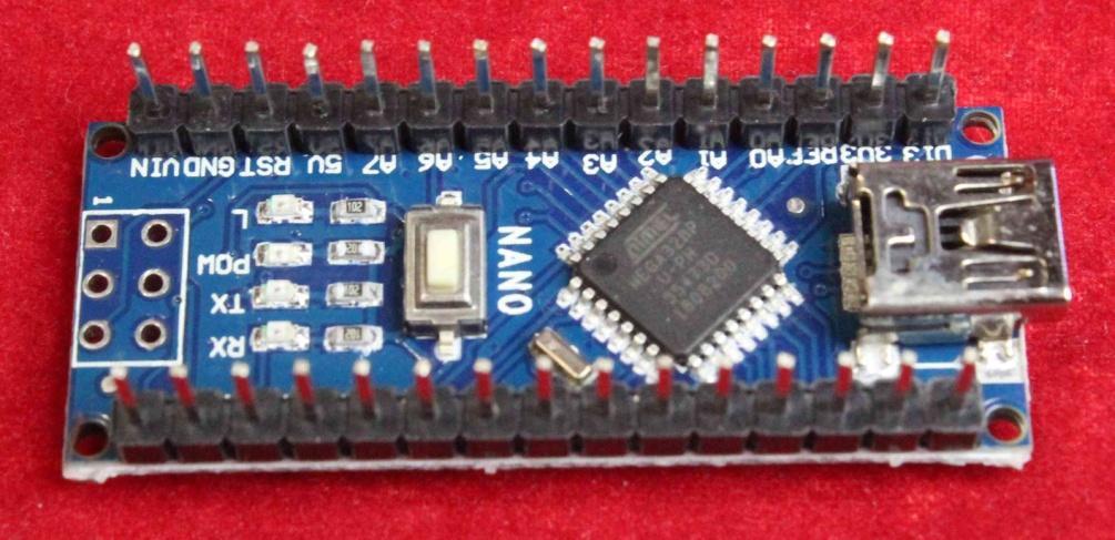 protrude from the TOP of the NANO. Pins shown properly installed for back side mounted NANO. The pre-programmed (ubitx code version 4.