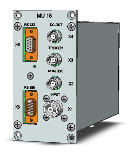 Figure : MU17G Figure 3: MU17E MU18 MU18 is the metal-encapsulated measuring device for rail mounting, without display and operating panel, but connection by one of the two