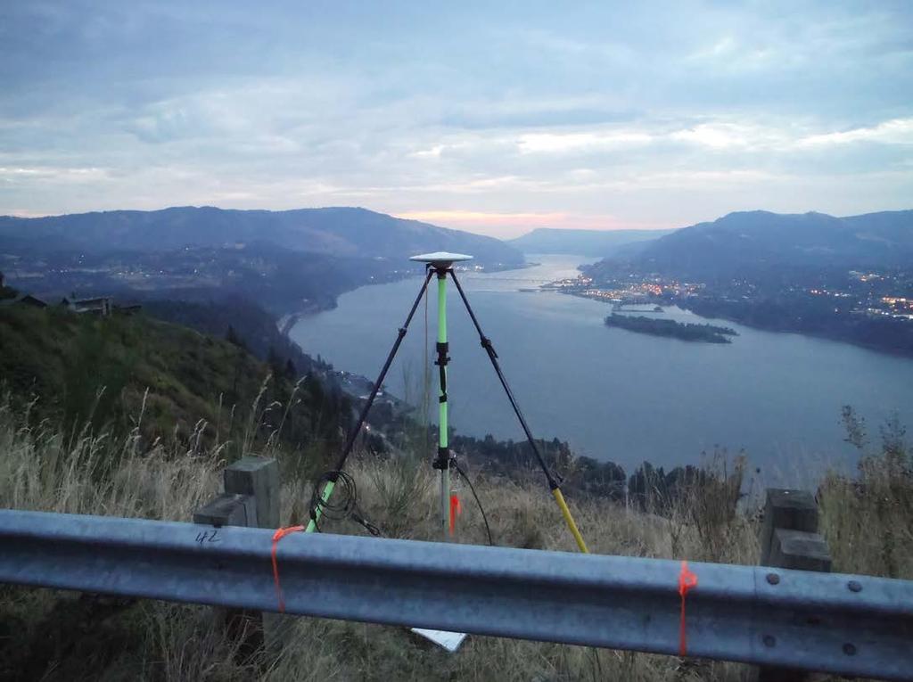 Left: Trimble R7 Receiver set up over GPS monument WASCO_40 Cover: Views of monument WASCO_25.