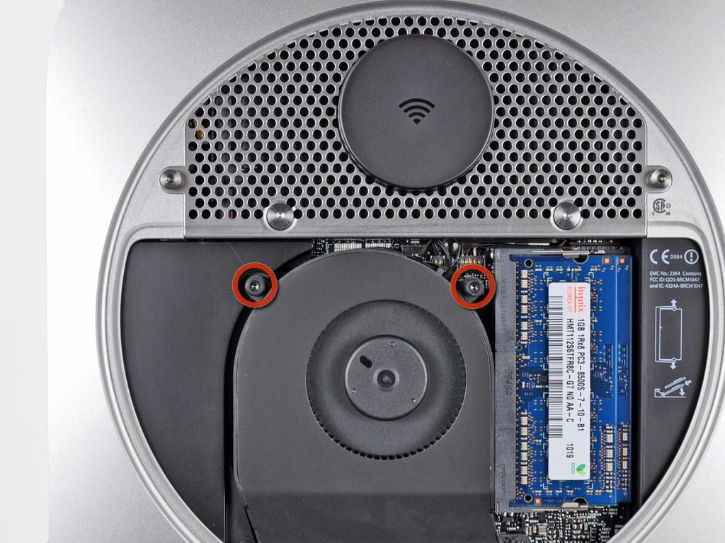 Mac Mini Mid 2011 SSD Dual Drive Installation Step 3 Fan Remove the two
