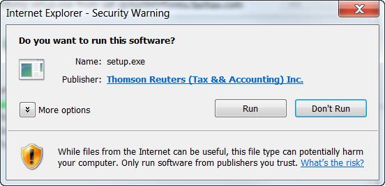 7. Click Run on the Internet Explorer - Security Warning screen.