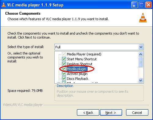 5 During the installation, you must select Mozilla plugin as in