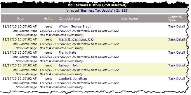can be added for each linked contact Creation of mail tasks (any type) now provides selection of linked contacts by Response Code, e.g.