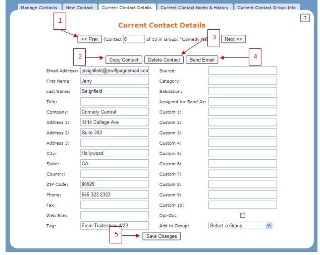 Cntact Details This tab shws yu all the available details fr a cntact and allws yu t mdify cntact infrmatin.