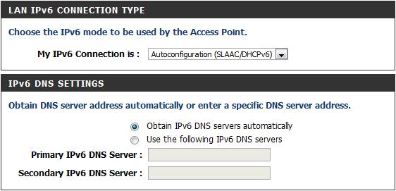 My IPv6 Connection: Select Autoconfiguration (Stateless/DHCPv6) from the drop down menu.