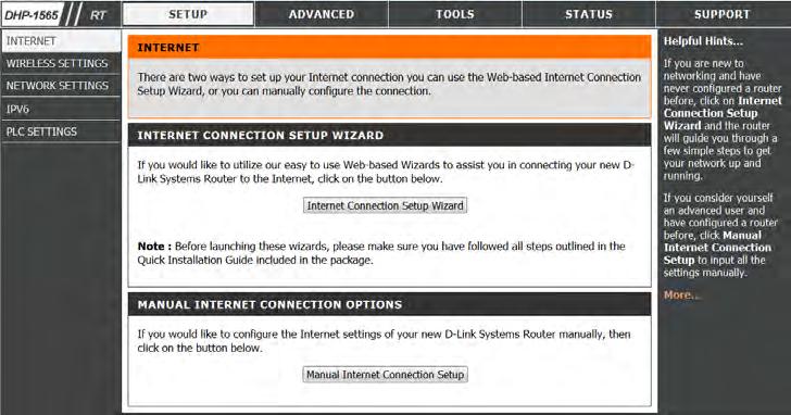 This section allows you to configure your Router s Internet settings.